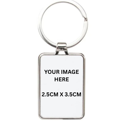 Personalised Rectangle Photo Metal Keyring - LB Prints