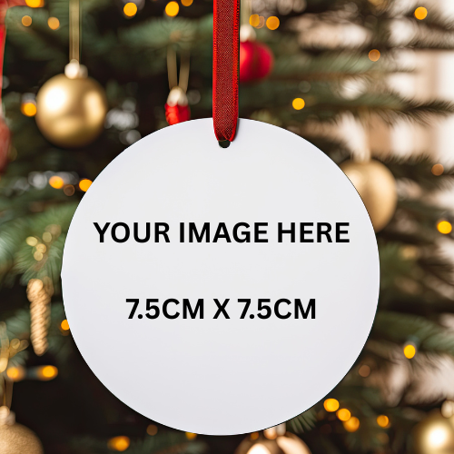 Personalised Round Christmas Decoration - LB Prints