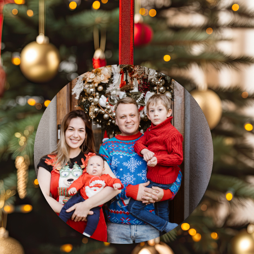 Personalised Round Christmas Decoration - LB Prints