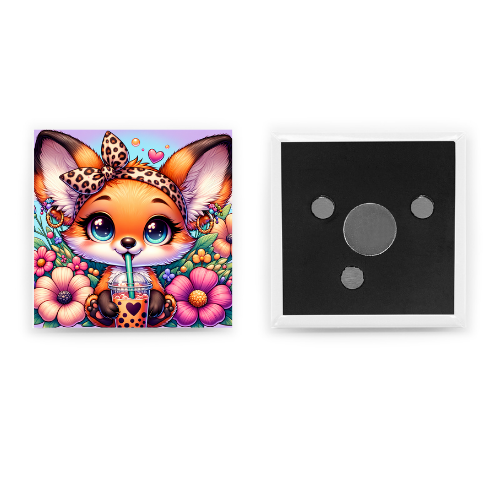 Hippie Animal Metal Square Fridge Magnet 5.4cm - LB Prints