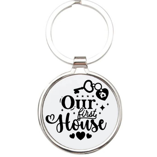 Metal First House Keyring - LB Prints