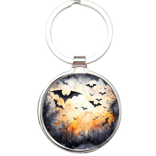 Metal Round Bat Keyring - LB Prints