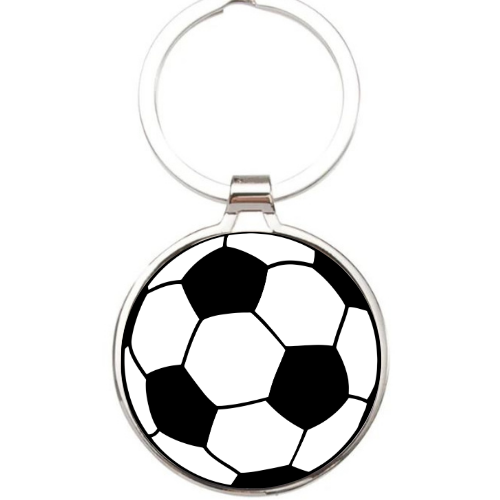 Metal Round Football Keyring - LB Prints