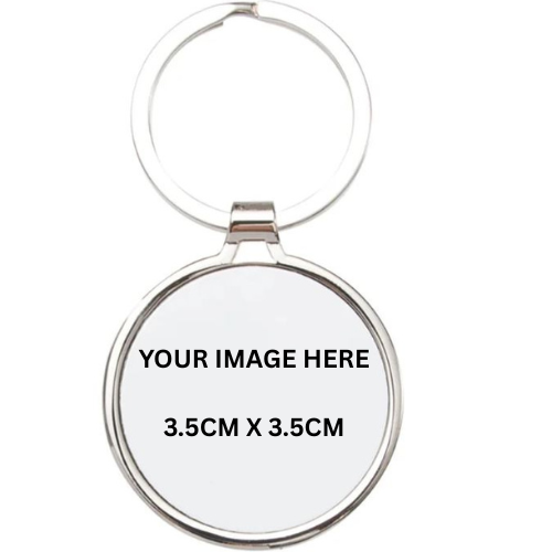 Personalised Circle Photo Metal Keyring - LB Prints