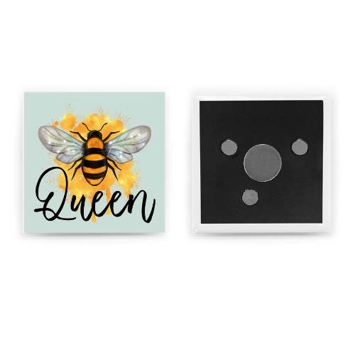 Queen Bee Metal Square Fridge Magnet 5.4cm - LB Prints