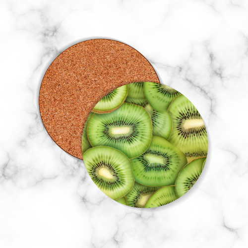 4 x Fruit Round Coasters - LB Prints