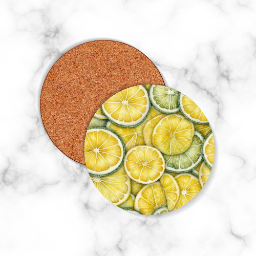 4 x Fruit Round Coasters - LB Prints