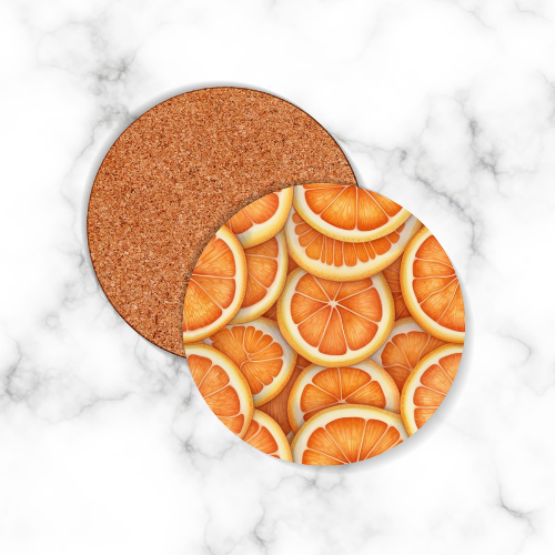 4 x Fruit Round Coasters - LB Prints