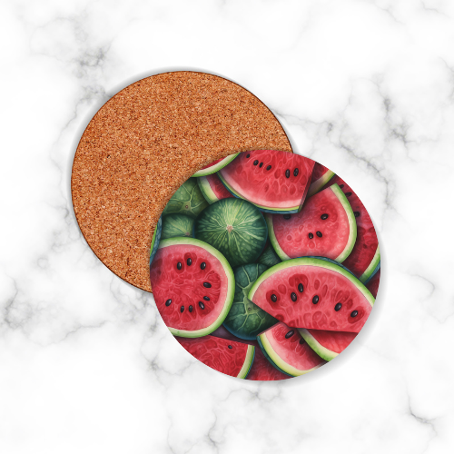 4 x Fruit Round Coasters - LB Prints