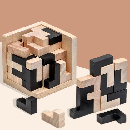 3D Wooden Cube Puzzle Toy - LB Prints