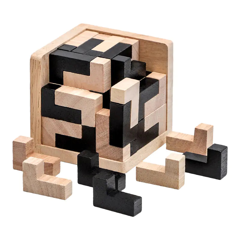 3D Wooden Cube Puzzle Toy - LB Prints