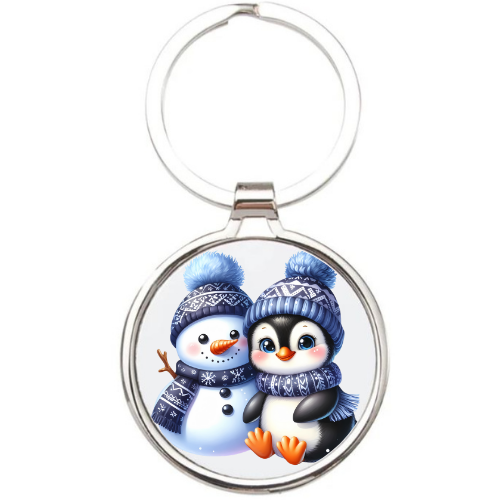 Metal Penguin Keyring - LB Prints