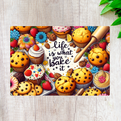 Glass Chopping Board - Baking - LB Prints