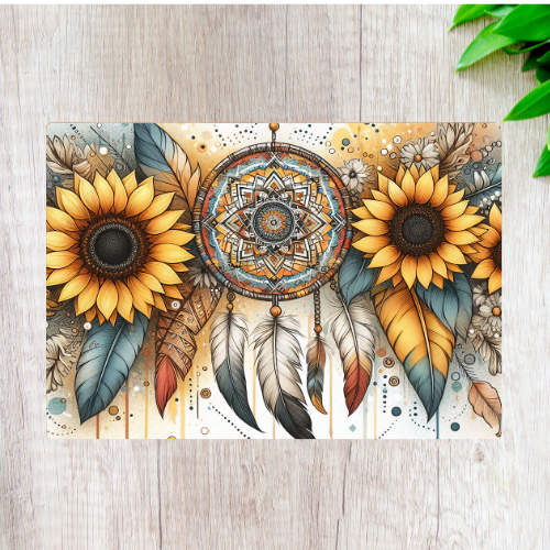 Glass Chopping Board - Sunflower Dreamcatcher - LB Prints