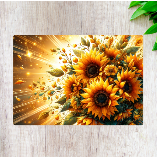 Glass Chopping Board - Sunflower Glow - LB Prints